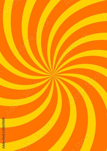 Yellow swirl background, poster design template, vector illustration