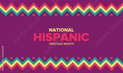 National Hispanic Heritage Month in September and October. Hispanic and Latino Americans culture. Celebrate annual in United States. Poster, card, banner and background. Vector illustration