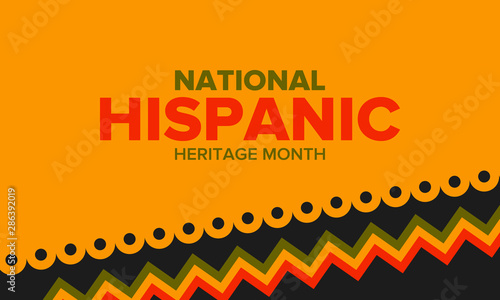 National Hispanic Heritage Month in September and October. Hispanic and Latino Americans culture. Celebrate annual in United States. Poster, card, banner and background. Vector illustration