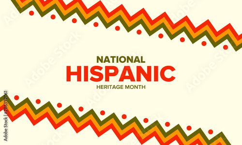 National Hispanic Heritage Month in September and October. Hispanic and Latino Americans culture. Celebrate annual in United States. Poster, card, banner and background. Vector illustration