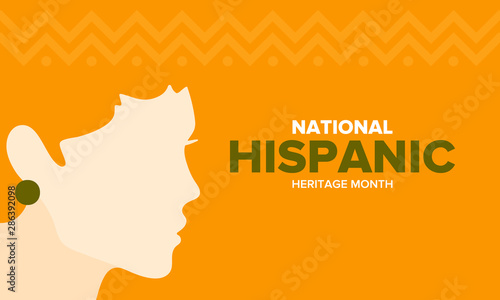 National Hispanic Heritage Month in September and October. Hispanic and Latino Americans culture. Celebrate annual in United States. Poster, card, banner and background. Vector illustration