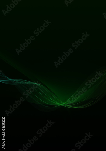 Abstract background waves. Black and green abstract background for business card or wallpaper