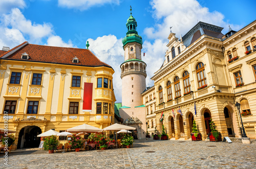 Sopron historical city center with Fire tower, Hungary photo