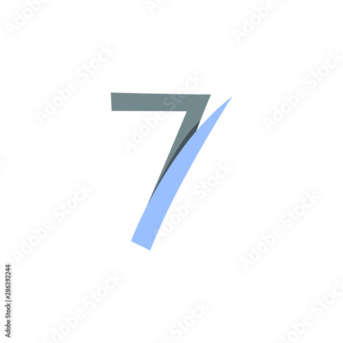 7 Number logo design vector element
