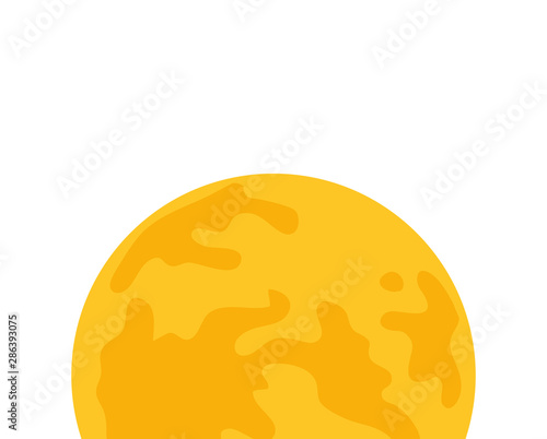 cute full moon isolated icon