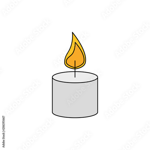 paraffin candle with flame icon