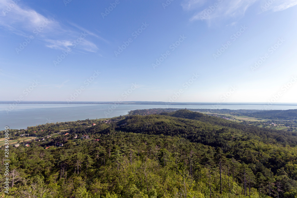 Lake Balaton view from the uplands.