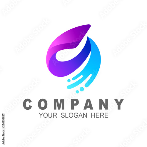 S logo with swoosh design vector, letter s logo simple design template