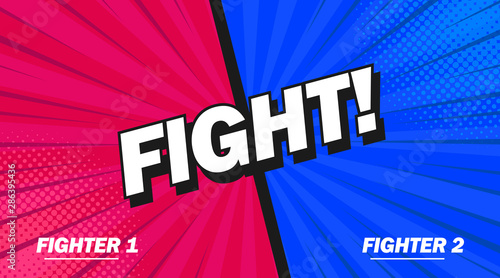 Fight background poster comic speech bubble. Vector illustration