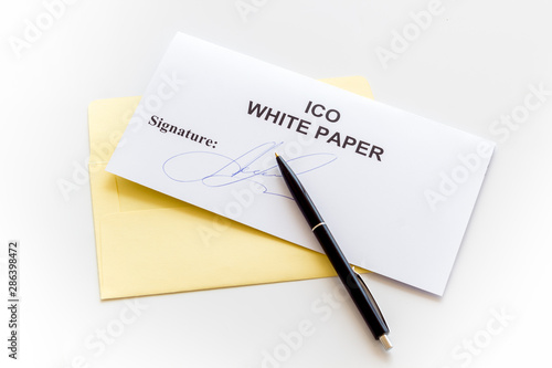 Wallpaper Mural White paper ICO, pen on white background Torontodigital.ca