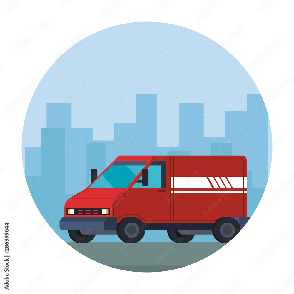 delivery van vehicle on the city delivery van vehicle on the city