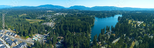 Sammamish Washington USA Pine Lake Neighborhood Aerial Panoramic View