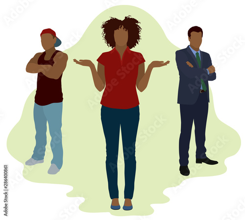 Black Woman choosing Between 2 Black Men