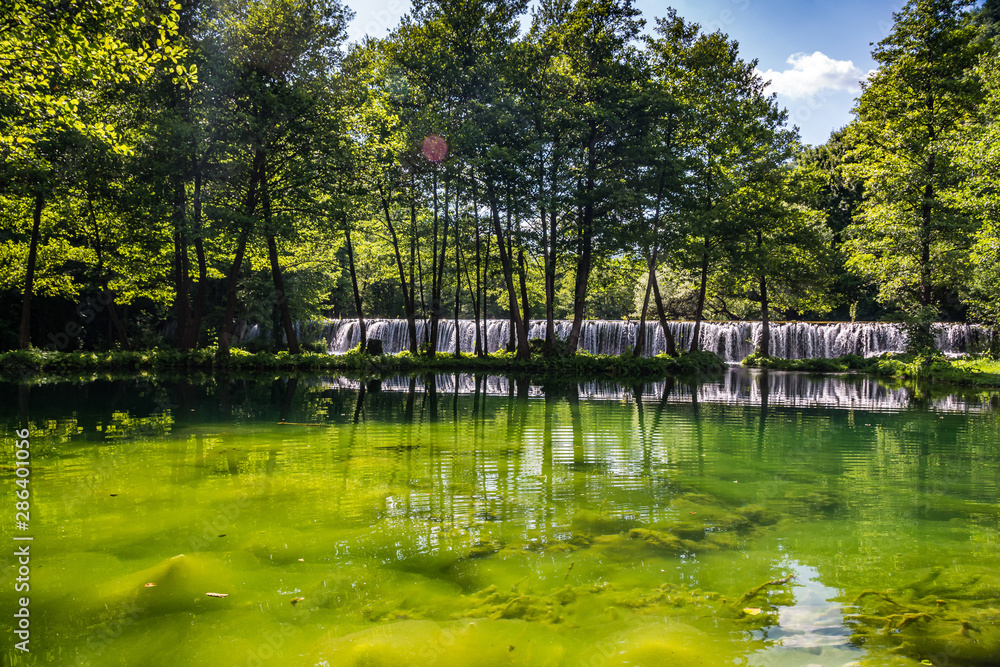 Water cascade on river Pliva near city of Jajce in Bosnia and Herzegovina Water cascade on river Pliva near city of Jajce in Bosnia and Herzegovina