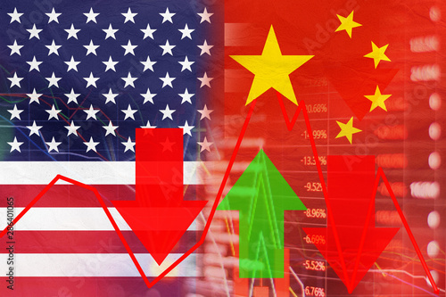 Trade War,US and China trade war economy conflict turmoil and global economic gloom cast a dark shadow on equity stock markets and world economic