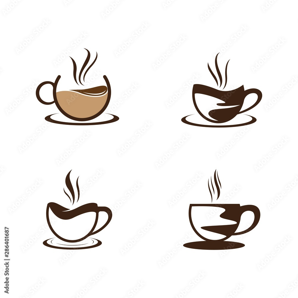 Obraz premium Coffee cup logo template vector icon