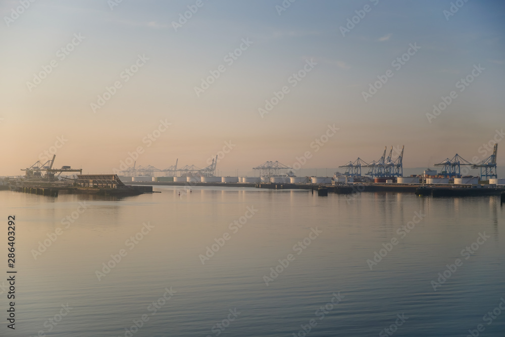 Equipment and tanks at the port of Le Havre France