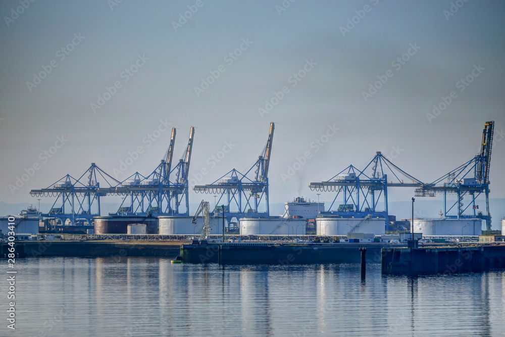 Equipment and tanks at the port of Le Havre France Equipment and tanks at the port of Le Havre France