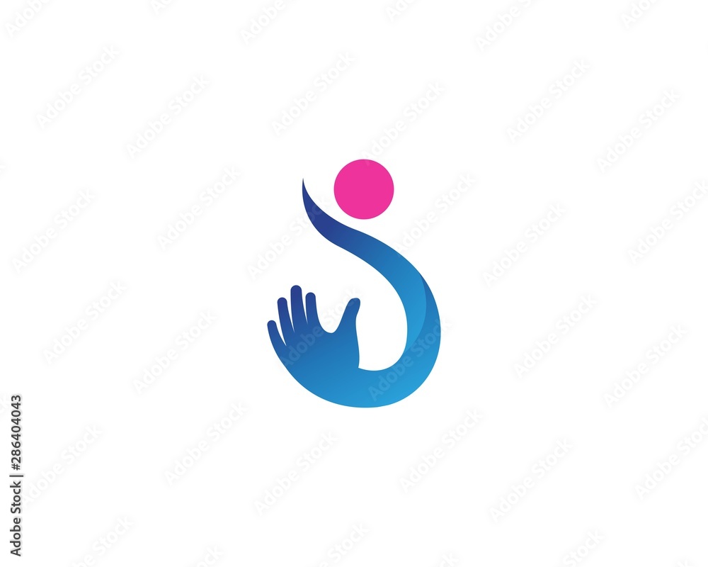 Adoption and community care, logo simple concept people heart icon Adoption and community care, logo simple concept people heart icon
