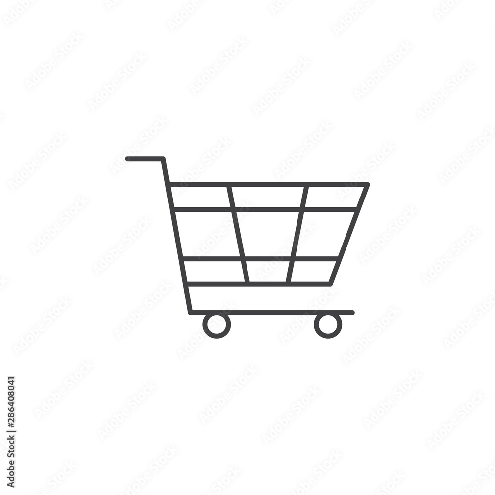 Baskets on wheels vector icon. Basket on wheels vector illustration