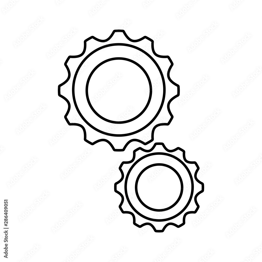 gears settings machine isolated icon gears settings machine isolated icon