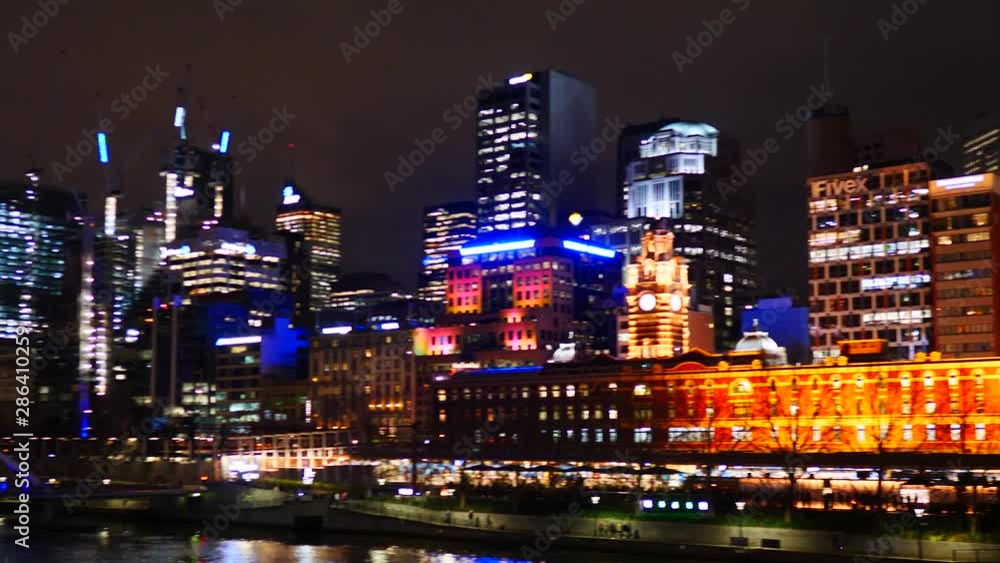 Melbourne CBD skyline view at nighttime from southbank, yarra riverside nighttime, Melbourne Melbourne CBD skyline view at nighttime from southbank, yarra riverside nighttime, Melbourne
