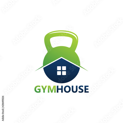 Gym House Logo Template Design Vector, Emblem, Design Concept, Creative Symbol, Icon