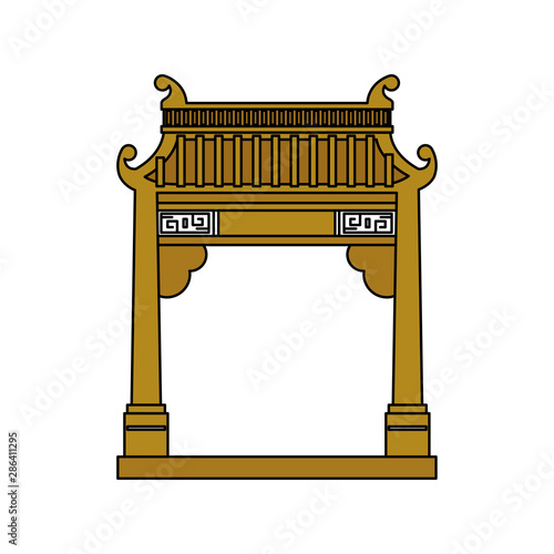 chinese arch building traditional icon