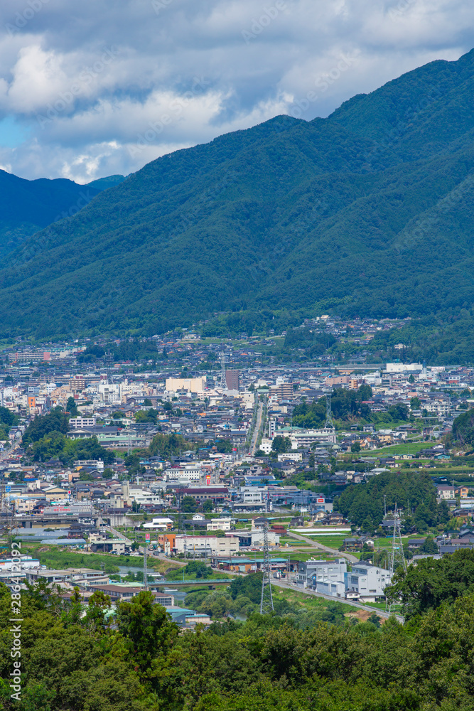 長野県飯田市の市街地遠景 2019年7月撮影 長野県飯田市の市街地遠景 2019年7月撮影