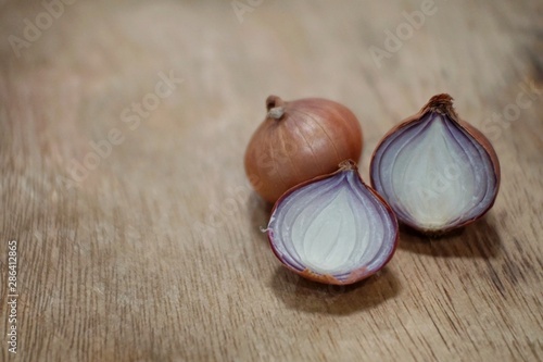 onion on wooden board