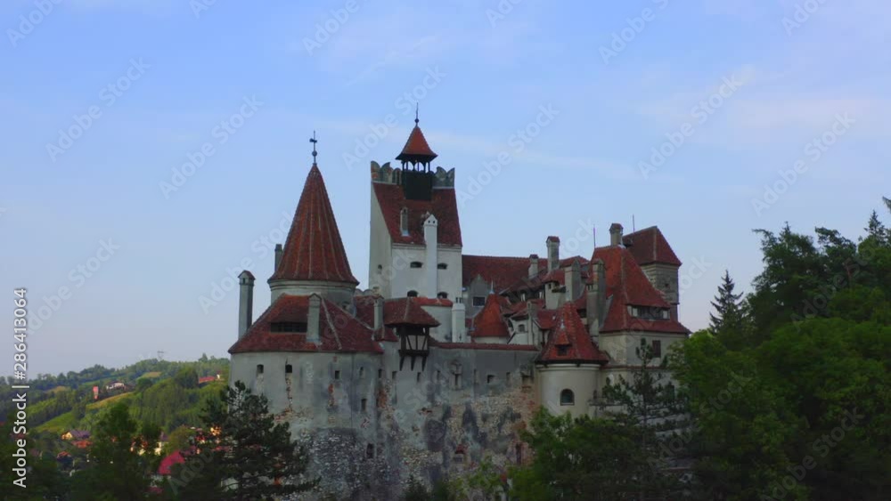 Aerial shots of Bran Castle, summer in romania 2019 Aerial shots of Bran Castle, summer in romania 2019
