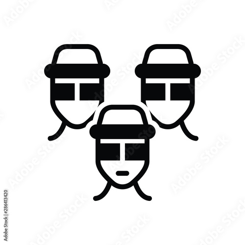 Black solid icon for gang