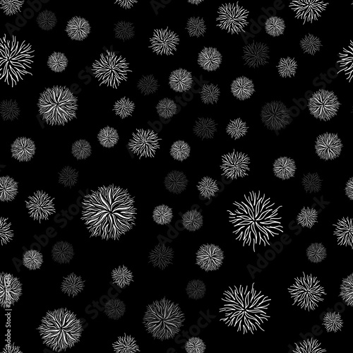 Seamless pattern of outline microbes. Isolated black simple line element illustration from a medical concept. Editable vector stroke microbe. Virus icon. Hand drawn illustration. Virus, bacteria