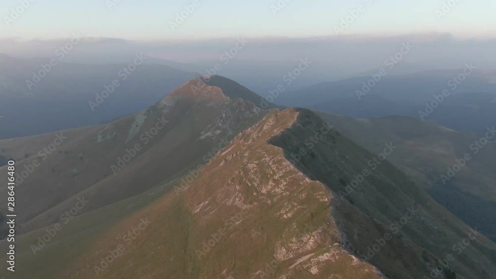 The crest of Carpathians Mountains in the sunlight The crest of Carpathians Mountains in the sunlight