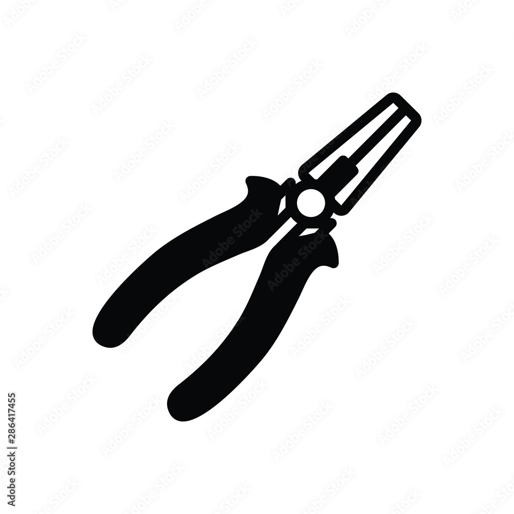 Black solid icon for pliers Black solid icon for pliers