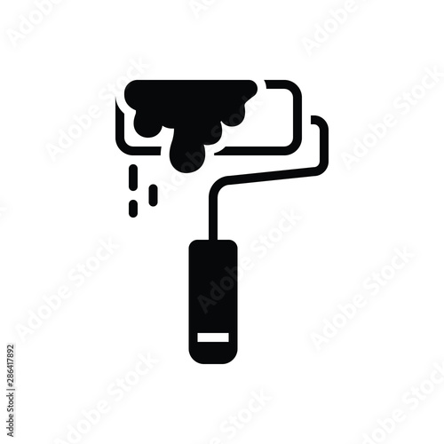 Black solid icon for paint 