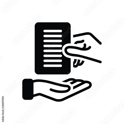 Black solid icon for obtain