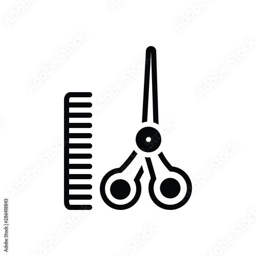 Black solid icon for hairdressing 