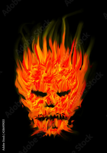 head devil abstract fire