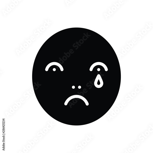 Black solid icon for sad 