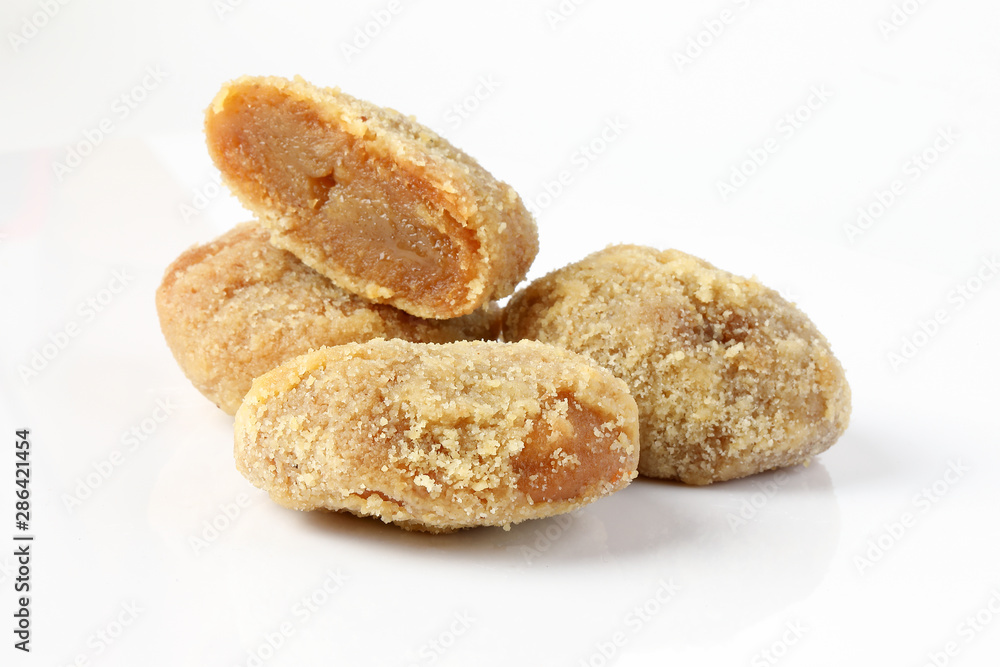 Balushahi traditional Bengali sugar milk sweet desert on white background Balushahi traditional Bengali sugar milk sweet desert on white background