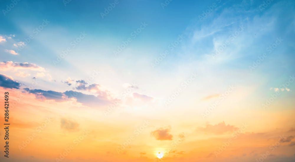 World Environment Day concept: blue sky sunrise background