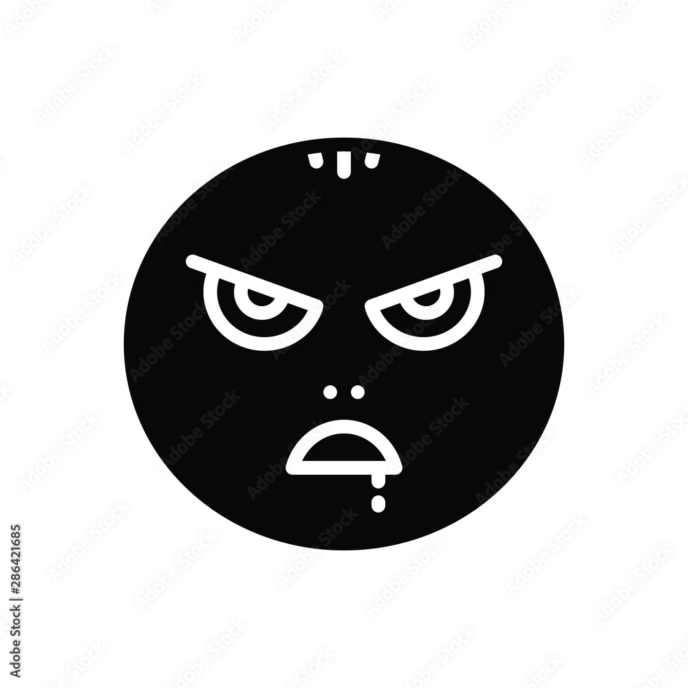 Black solid icon for mad