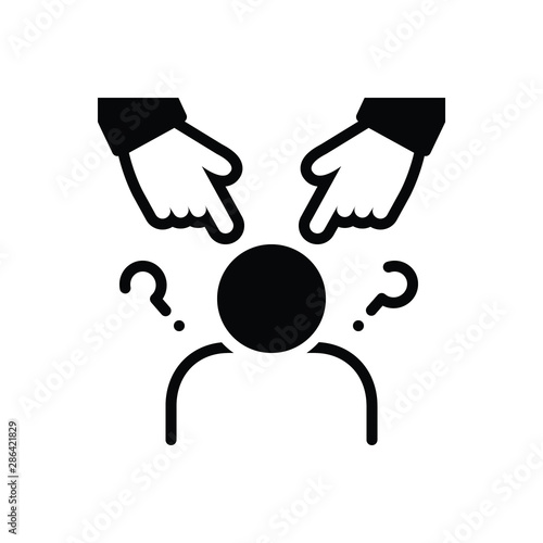 Black solid icon for racial racism 