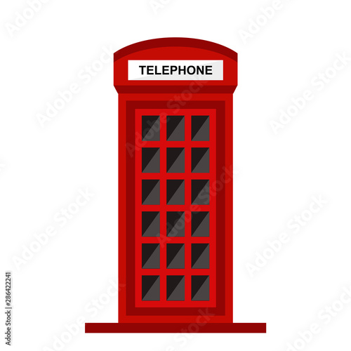 red telephone booth isolated on white background illustration 