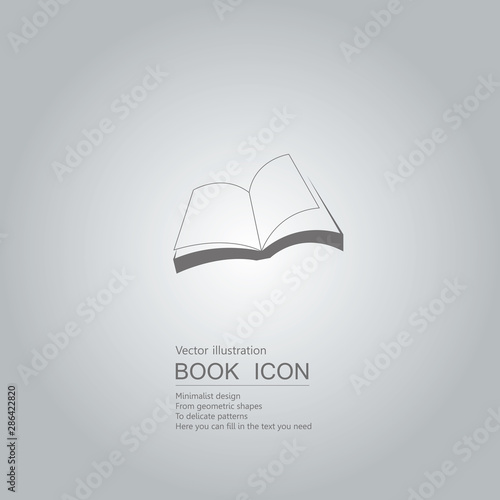 Vector drawn book. The background is a gray gradient.