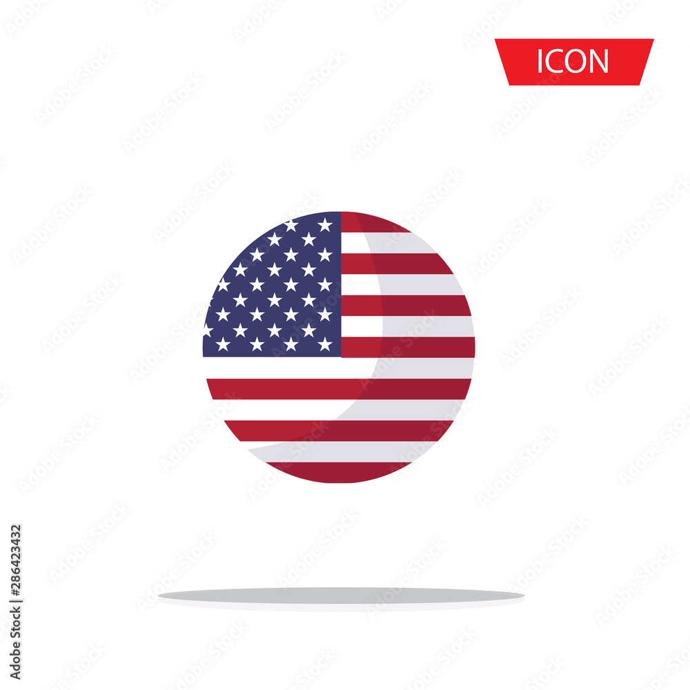 Flags of america in the form of circular pendants icon isolated on white background. Flags of america in the form of circular pendants icon isolated on white background.