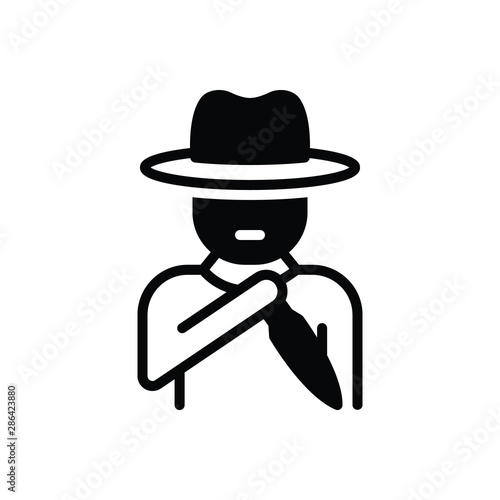 Black solid icon for killer 
