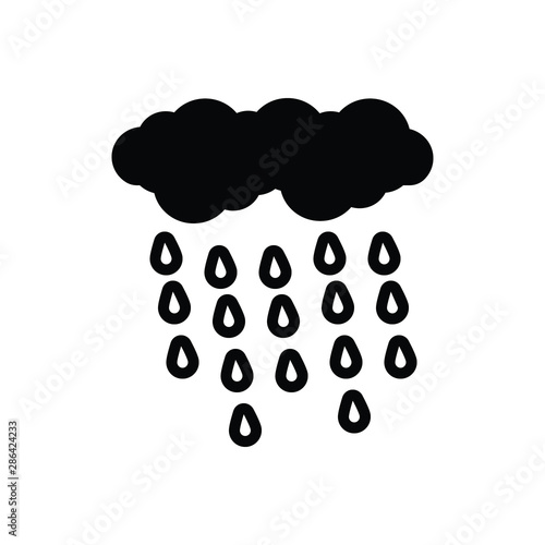 Black solid icon for rain 