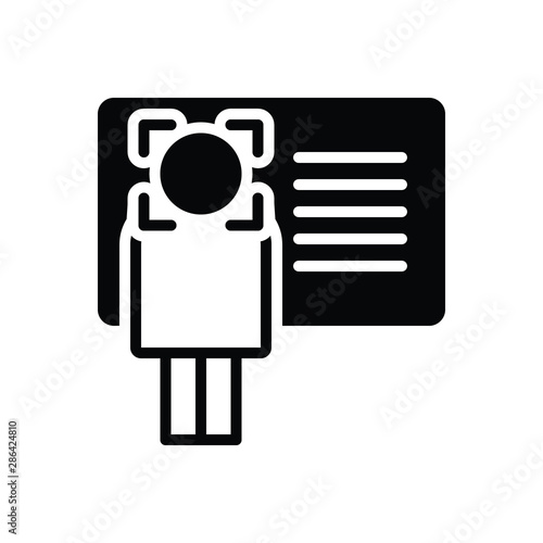 Black solid icon for identify